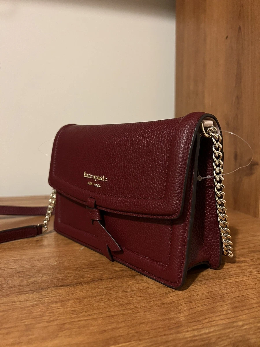 Kate Spade New York Knott Pebbled Leather Flap Crossbody - Autumnal Red