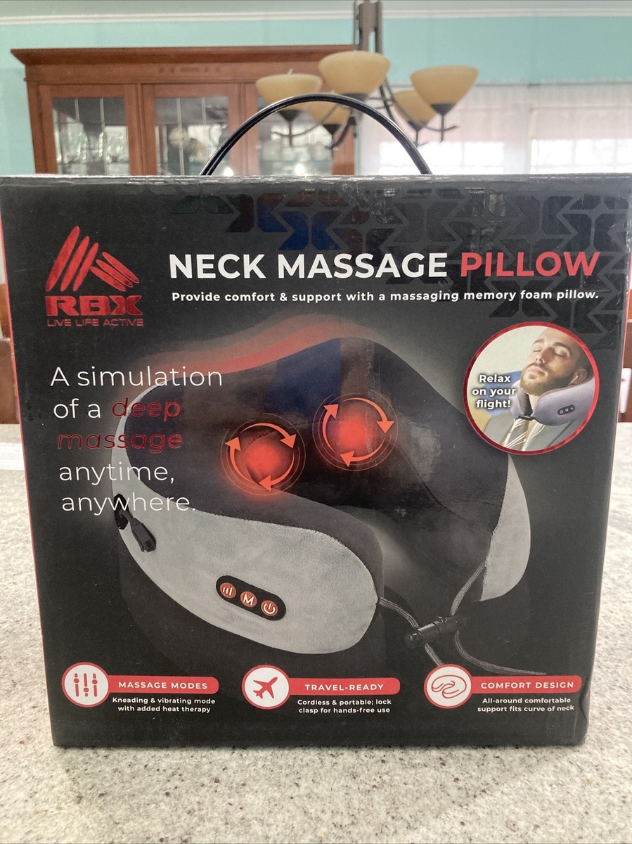 RBX Neck Massage Pillow Memory Foam Massage Modes,Travel Ready,Comfort  Design
