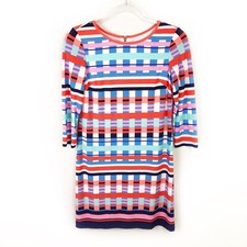 Eliza J Mixed stripe shift dress 3/4 sleeve size: 2P