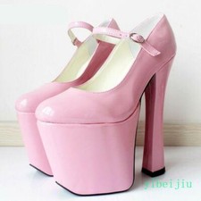 Women's 20cm Super High Heel Platform Shiny Dance Shoes Crossdresser Nightclub