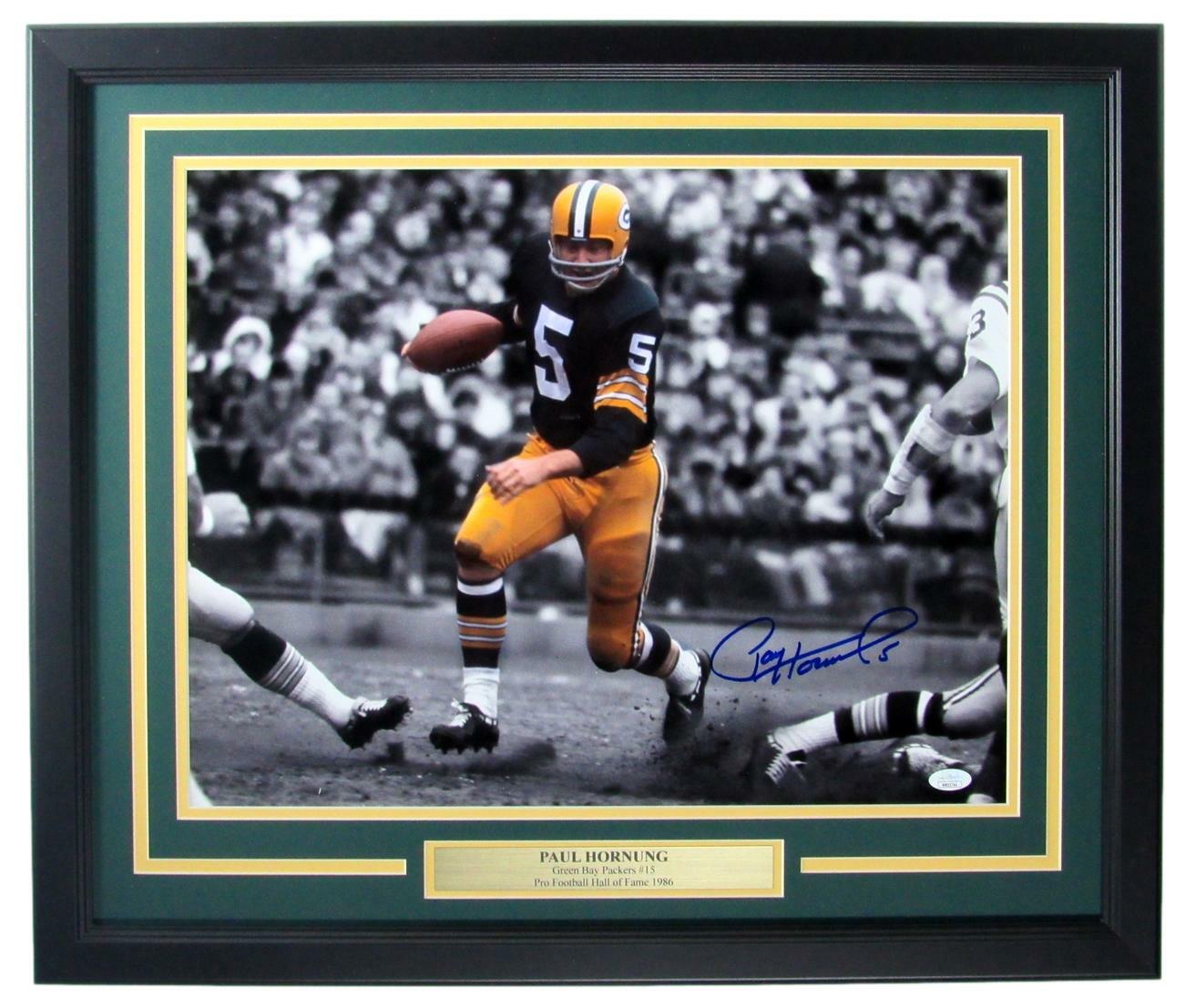 Paul Hornung HOF Packers Signed/Autographed 16x20 Photo Framed JSA 158426 