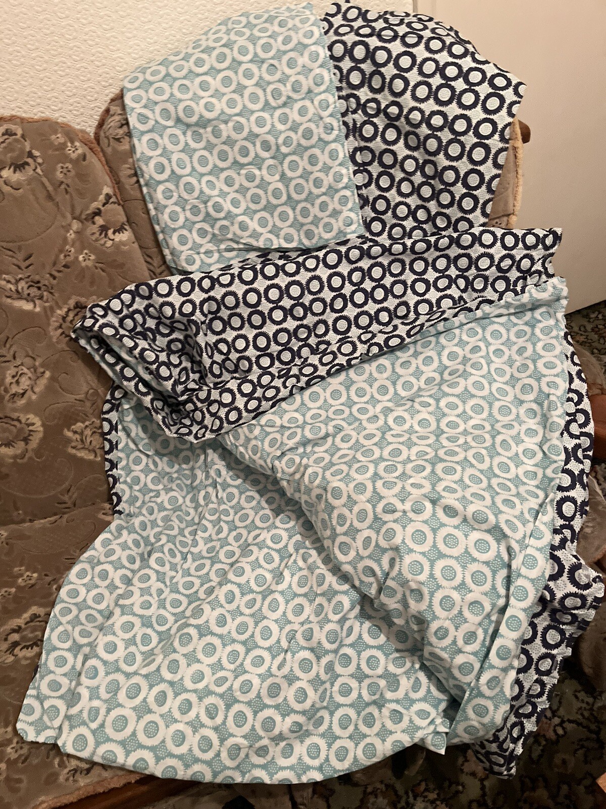 Debenhams Double duvet set new 1 Cover Reversible & 2 Cases Blue& Jade