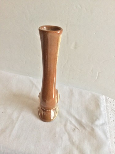 Vintage Frankoma Snail Vase Brown Glaze Oklahoma Pottery 6.2 In - Picture 5 of 18