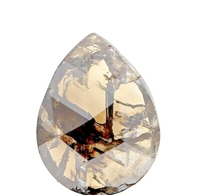 Scheibe Echter Natürlicher Diamant 1.66ct Gräulich Brown Funkelnde Birne Rosen