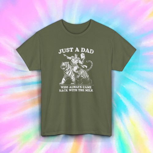 Just a Dad T-Shirt | Lustiges Always Came Back with the Milk Grafik Tee | S-5XL - Bild 3 von 7