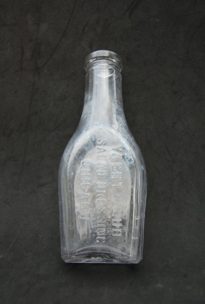 Yacht Club Salad Dressing Chicago Bottle Antique 1900's Tildesley Co  Vintage 7" | eBay