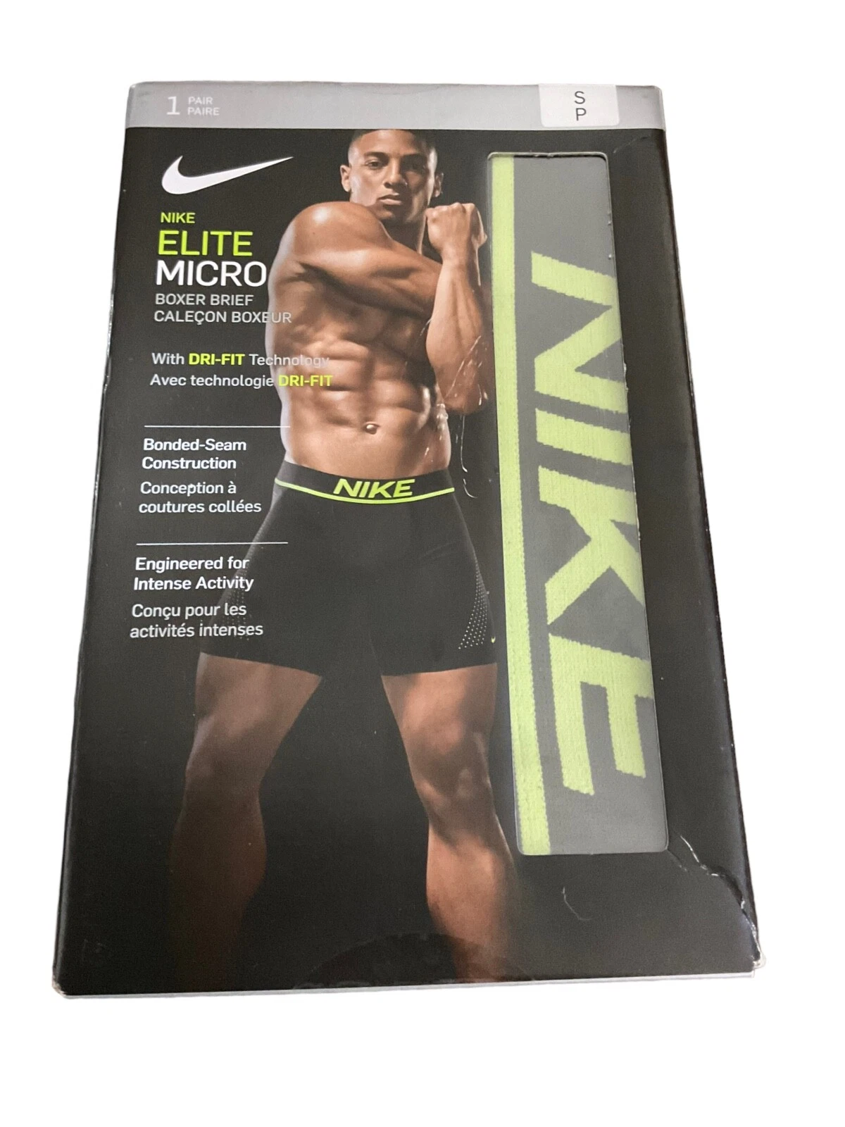 "Slip uomo Nike Elite Micro Boxer nero taglia small 28 30"