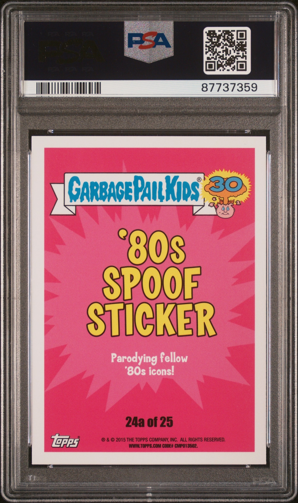 PSA 10 Mad Mike Tyson 2015 Topps Garbage Pail Kids 30th GPK Card 87737359 view 2
