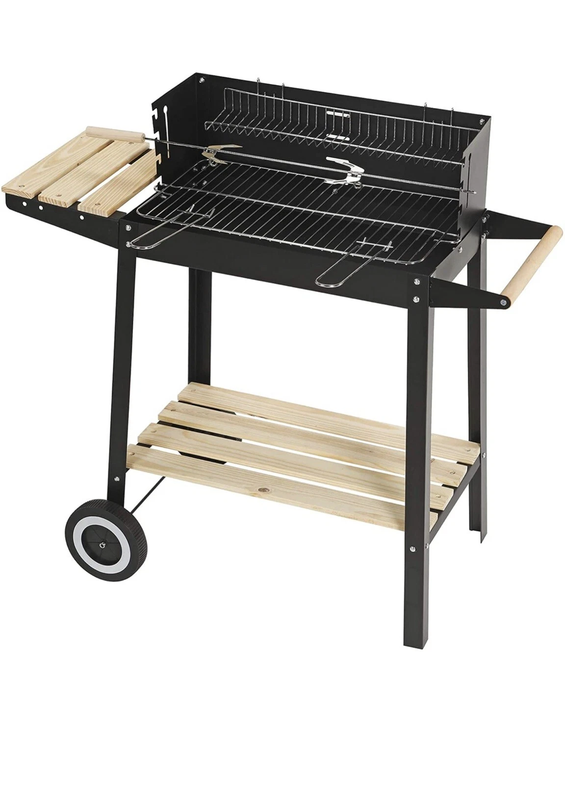 Superworth Trolley Charcoal Rectangular Steel BBQ Barbecue Grill Outdoor W/Wheel
