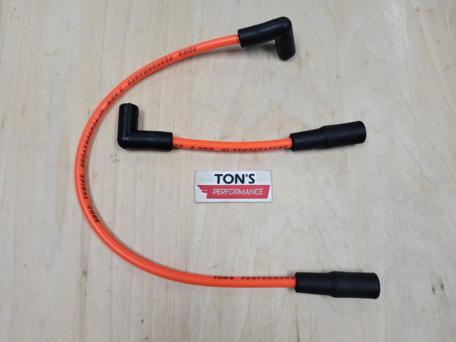 Ton's 0019 8mm ORANGE SPARK PLUG WIRES HARLEY SOFTAIL DYNA ELECTRA FX