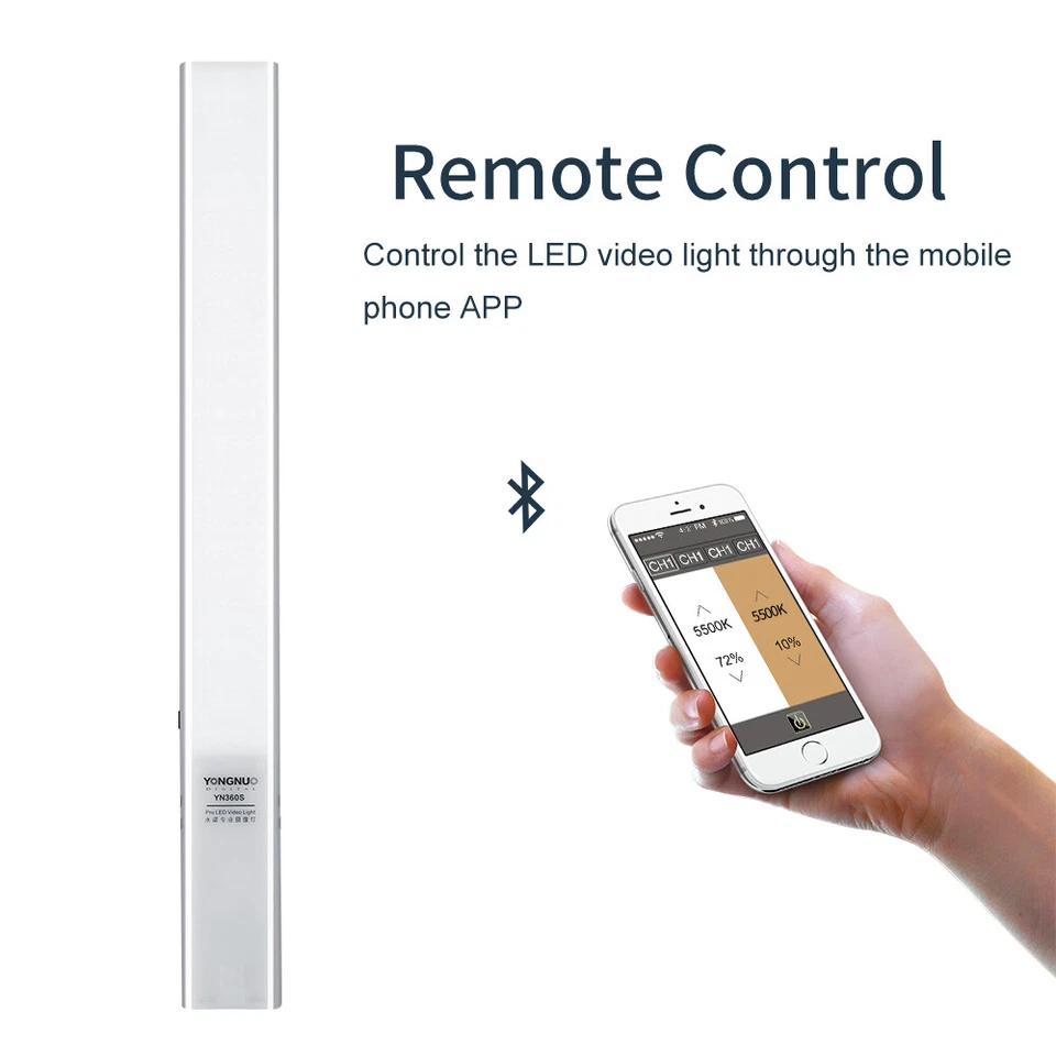 YONGNUO YN360S Ultra-thin Handheld Ice Stick LED Video Fill Light 3200K to 5500K - Image 3 of 4
