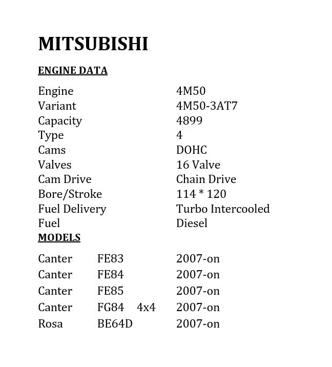 4M51 / 4M51-T DOHC 16v Gasket Kit Fits In Mitsubishi Fuso Canter FE FG Rosa BE - image 2 of 3