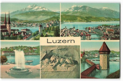 Postcard Luzern showing multiple views VTG ME3.