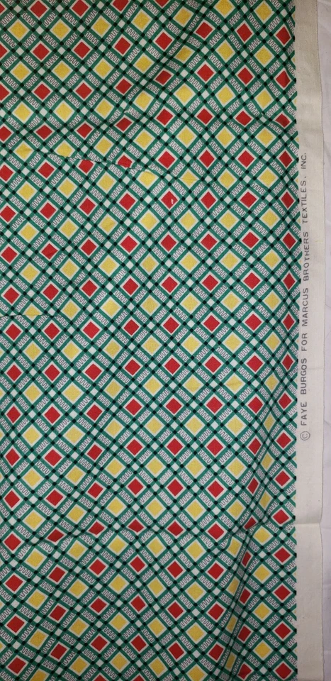 Fabric Green geometric block Faye Burgos Marcus Brothers Textiles 80" Yard - Image 2 of 4