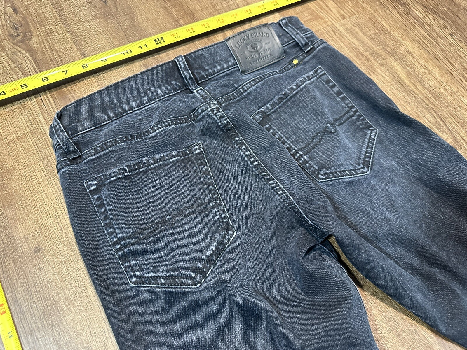 Lucky Brand 110 Slim Jeans Mens 30X32 Stretch Dark Wash Gray Black Denim