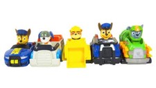 5 pc Lot Paw Patrol Action Figures in Vehicles 2 Chase, Rubble, Rocky  Robo Dog