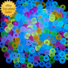 1000 Pcs Acrylic 9 Color Pony Beads 6X9Mm Bulk Glow in the Dark for Necklace