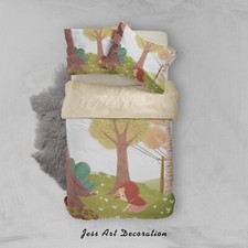 3D Forest Animal Painting Kids Quilt Cover Set Duvet Cover Bedding Pillowcases