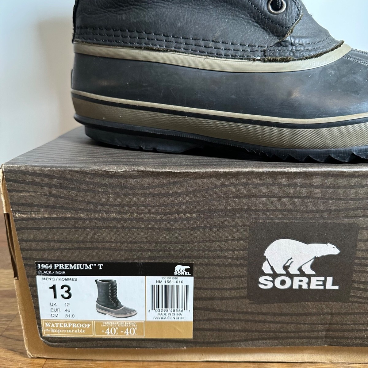 Sorel Mens 1964 Premium Waterproof Leather BOOTS Black 9 for 