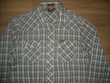 VTG 70S 80S MENS LARGE LEE WESTERN COWBOY LONG SLEEVE PLAID SHIRT