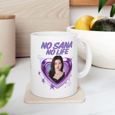 No Sana No Life Coffee Mug - Twice Kpop Ceramic Mug, Sana Coffee Cup, K-pop Mug