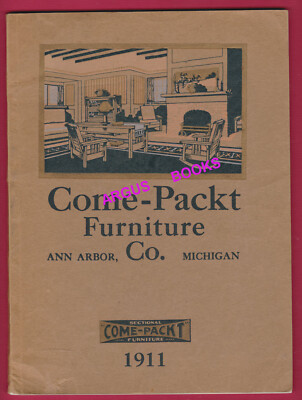 1911 Original Catalog COME-PACKT FURNITURE CO Sectional MISSION STYLE 4 Inserts