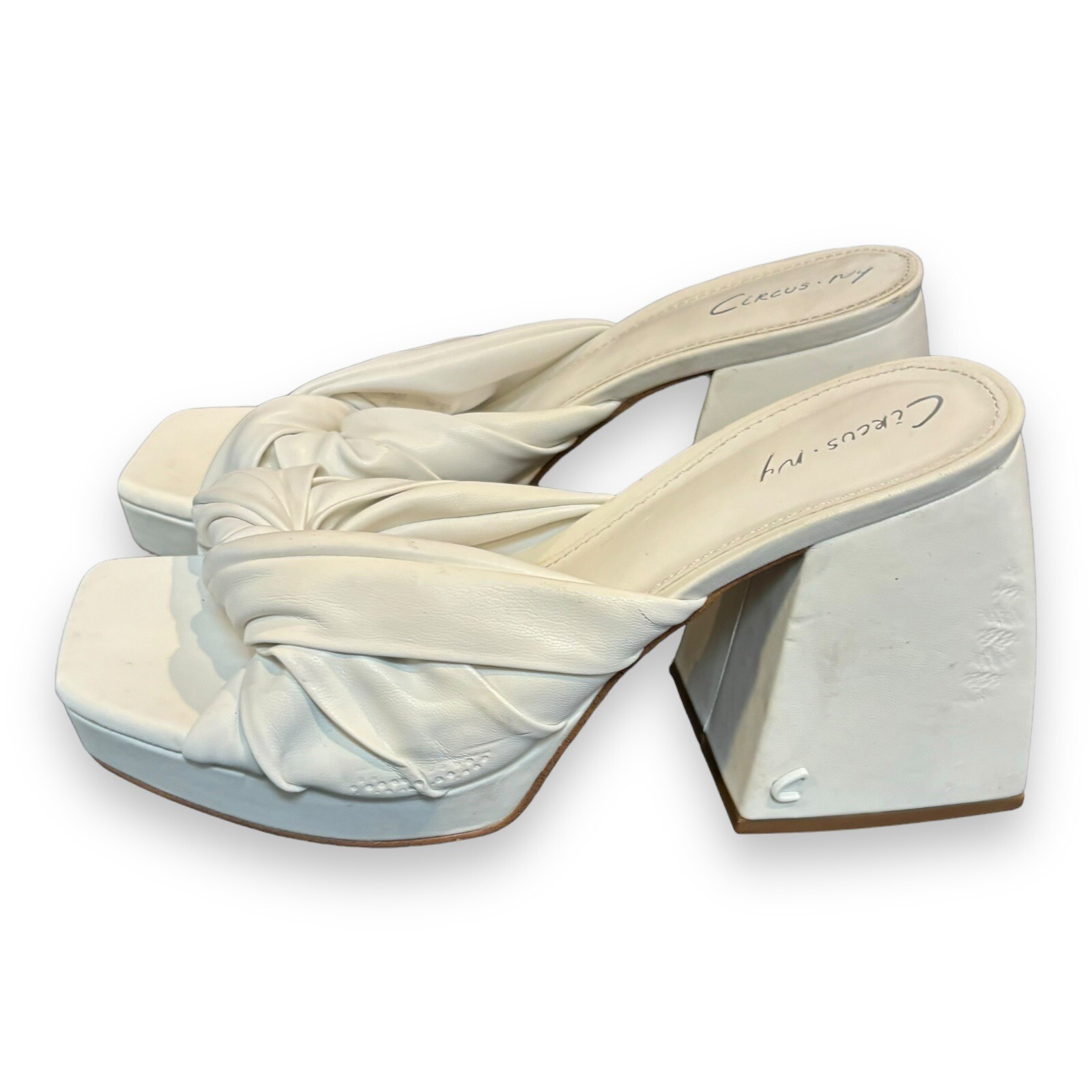 APL Sandali Circus NY Marianna tacco a blocco bianco vegan in pelle misura 6 5