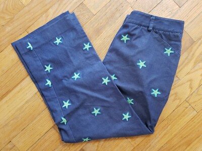 Lilly Pulitzer Womens Pants Cropped Starfish Green Turquoise Starfish Size 4   