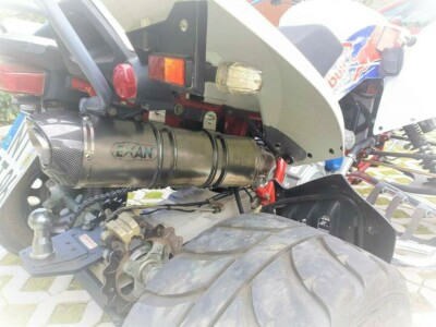 EXAN Carbon Cap Edelstahl Sportauspuff für Triton 450 Access AMS 4.38 Xtreme 480