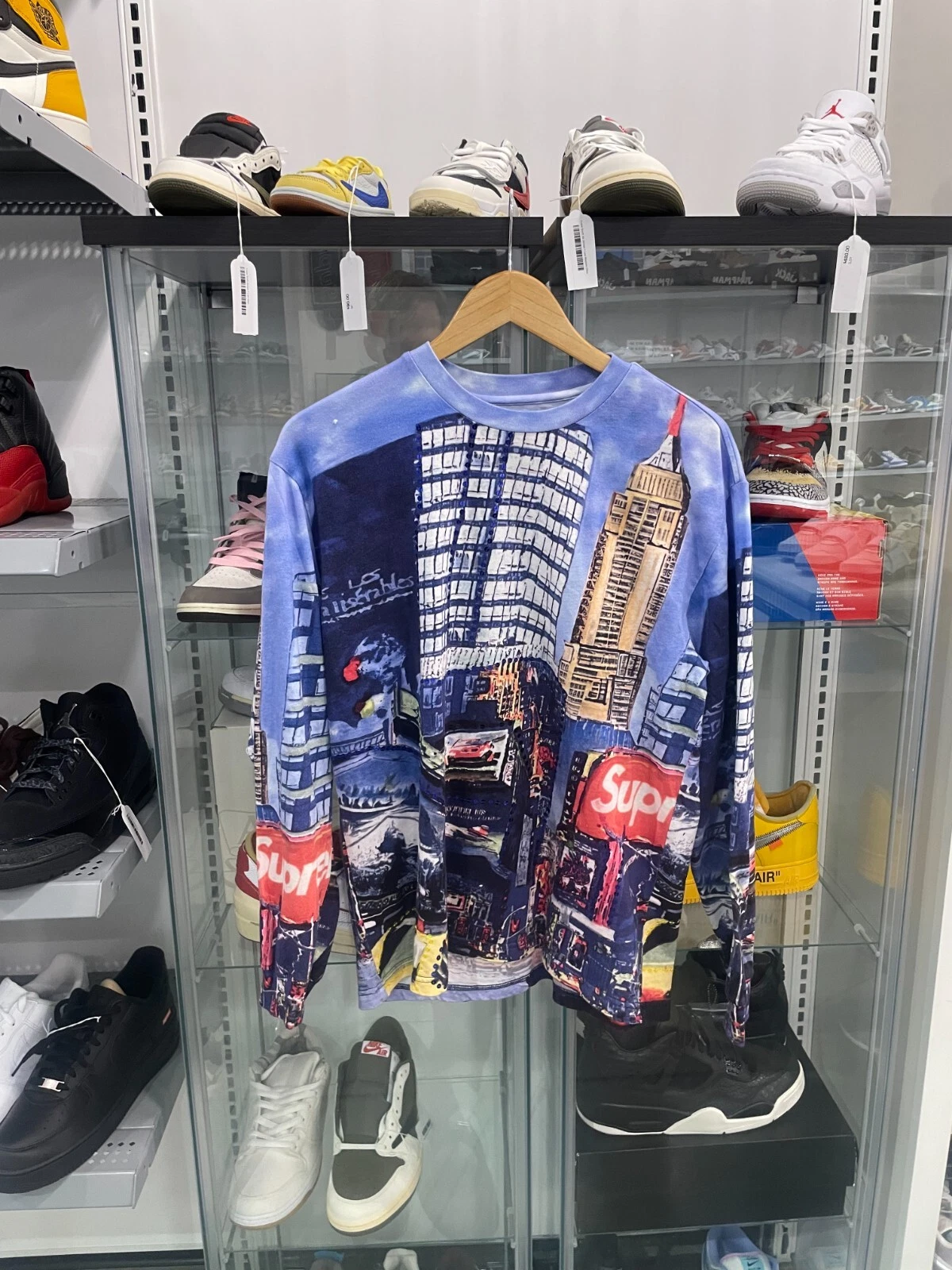 Haut jour neuf Supreme Skyline paillettes L/S taille S ENVOI RAPIDE