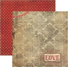 Home Sweet Home - Love, glitter, DS scrapbook paper - My Mind's Eye LF1094