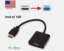 100XGOLD HDMI MALE TO VGA FEMALE CABLE WIRE ADAPTOR CONVERTER FOR PC TV MONITOR