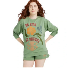 Desert Dreamer Women's Sweatshirt Be Kind To Nature Graphic Green Size M