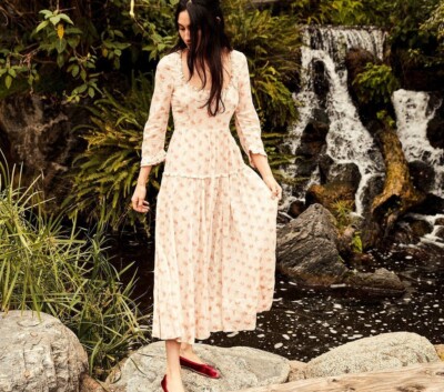 Doen Garnet Dress S 6 Women Casual Partywear Floral Print Ruffle Midi NEW  29441 | eBay