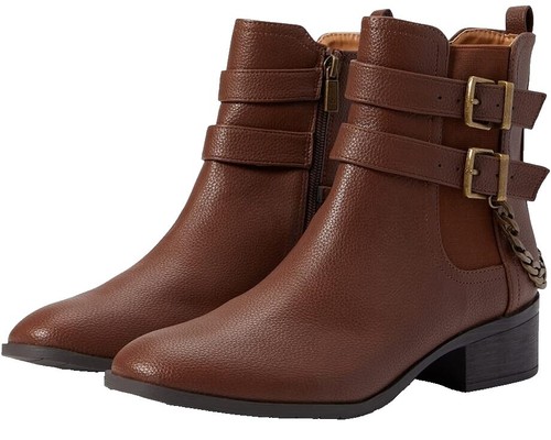 REACTION Kenneth Cole 8.5M Leather Side Swipe Red Brown Side  display picture 1