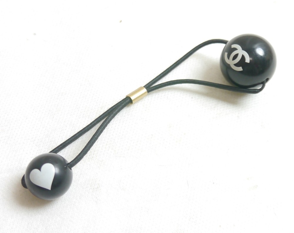 CHANEL Black Hair Tie AUTHENTIC s-l400.jpg main image 4