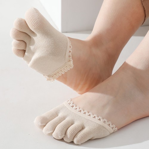 Toe Socks No Show Liner Socks Five Finger Half Socks Non-Slip Invisible 1 Pair ⚝ - Picture 11 of 26