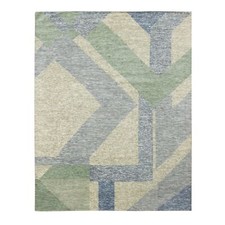 8'2" x 10'4" Green Geometric Art Nouveau Collection Wool Hand Knotted Rug R79418