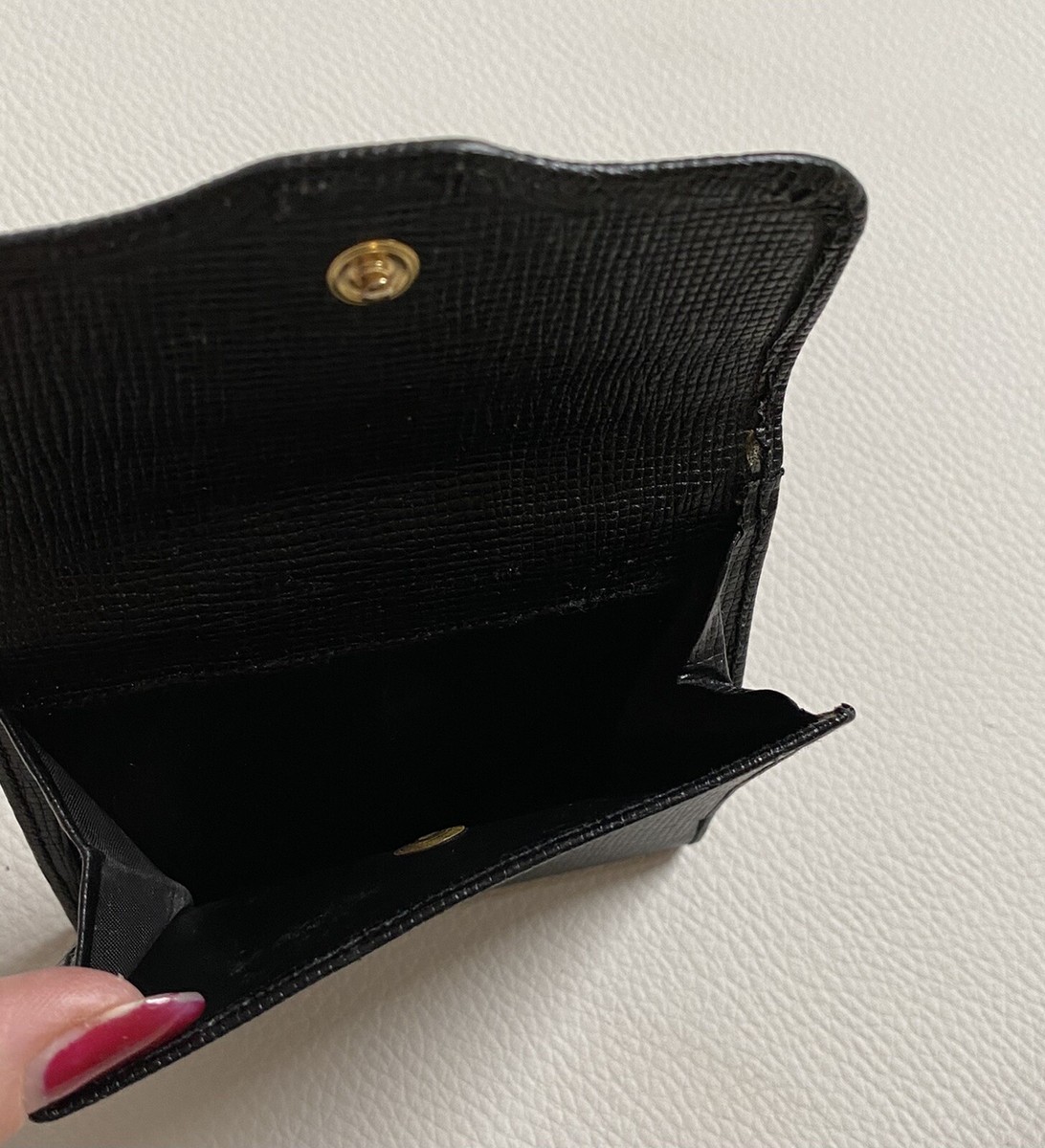 Lot Maroquinerie Lanvin Paris Vintage - Porte-monnaie Et Porte-chéquier En Cuir Noir - Occasion