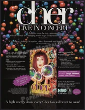CHER - Live in Concert - Original 1999 Trade AD / ADVERT _ Las Vegas _ HBO promo