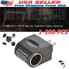 110V - 240V AC Plug To 12V DC Car Cigarette Lighter Converter Socket Adapter Lot