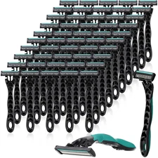 50 Pcs Men'S Disposable Razors Bulk 3 Blade Men Razors for Head Sensitive Skin C