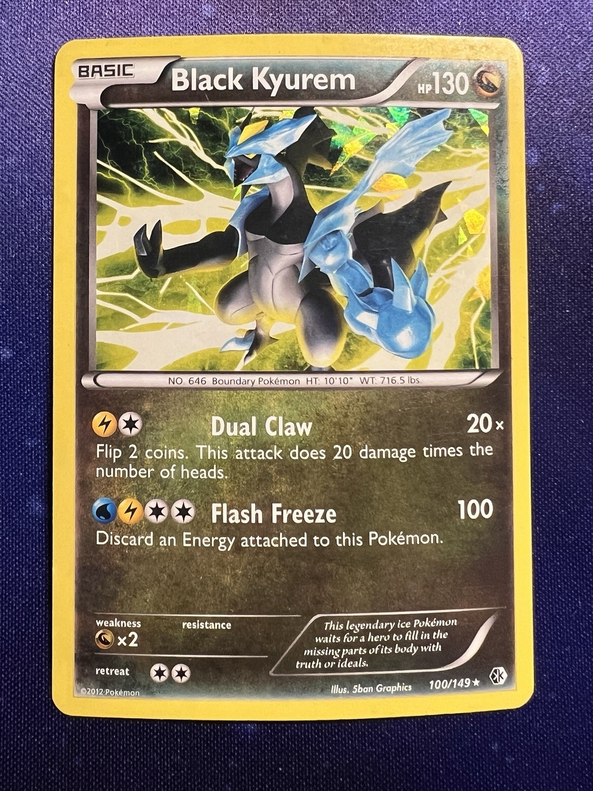 Pokémon TCG 2012 - Black Kyurem 100/149 Cracked Ice Holo Boundaries Crossed - MP