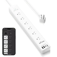 Smart Power Strip with 4 USB 6 Charging Port Multi Plug Extender Work W/ Google
