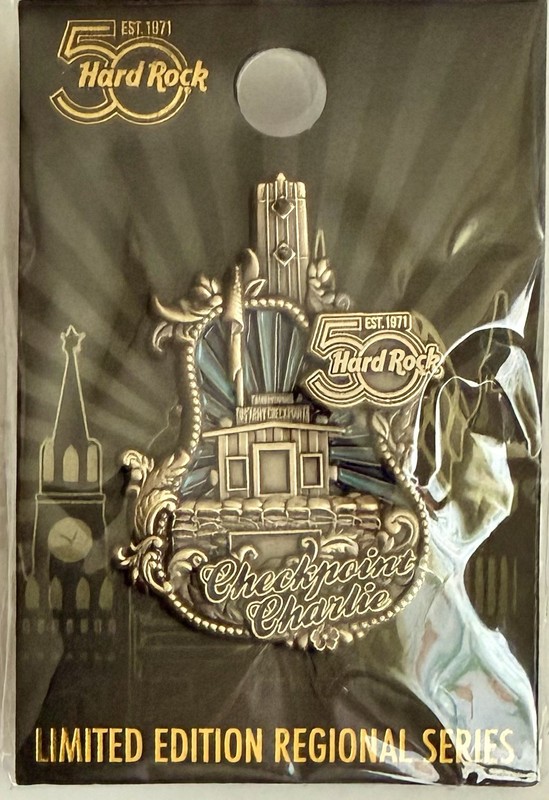 Hard Rock Cafe 50th Anniversary Checkpoint Charlie City Icon Burst Series Pin