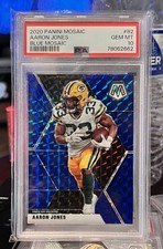 PSA 10 Aaron Jones #’d/99 Panini Mosaic Blue Mosaic Prizm Super Clean