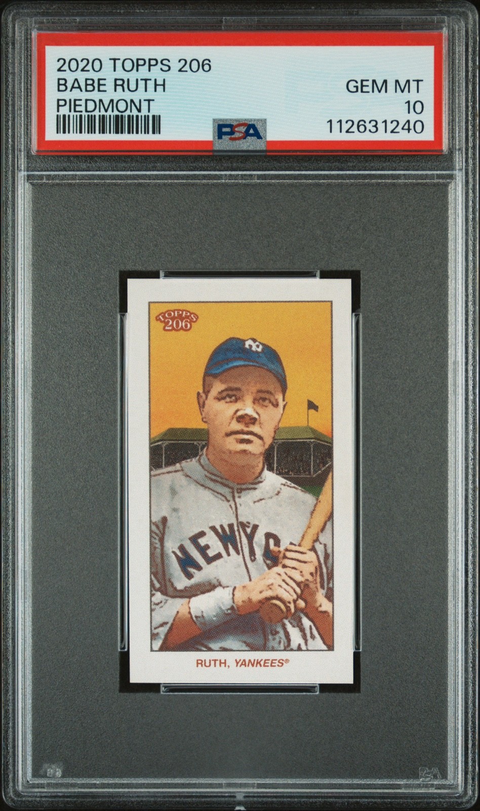 2020 Topps 206 Series 1 - Babe Ruth #33 Piedmont Back HOF Yankees PSA GEM MT 10 view 1