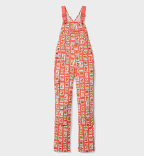 Du.luth Women's Heirloom Gardening Bib Overalls, Coral Seed Packets