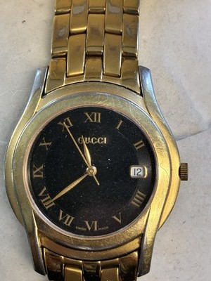Gucci 5400M Men's Watch – Black Dial with Diamond Markers | eBay