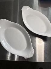 Set of 2 BIA Cordon Bleu Oval Au Gratin Dishes Flared Handles Baking Dish 10 x 6